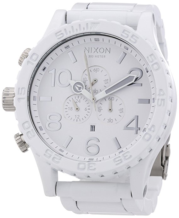 Nixon 51-30 Chronograph White Dial White PVD Mens Watch A0831255