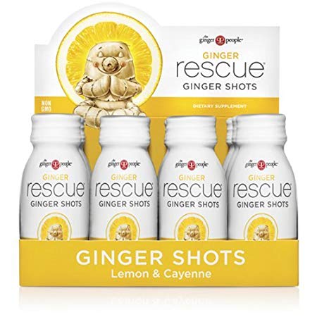 The Ginger People Rescue Shots, Lemon & Cayenne, 2 Fluid Ounce, 12-pack