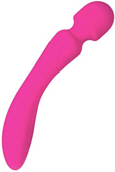 Rechargeable Handheld Wand Massager, Powerful Dual Motor Select Tip with 3 Speeds and 7 Patterns, Pink