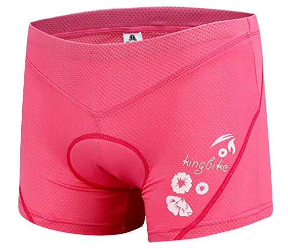 Basecamp Women Bike Shorts, 3D Gel Padded Cycling Underwear Pink