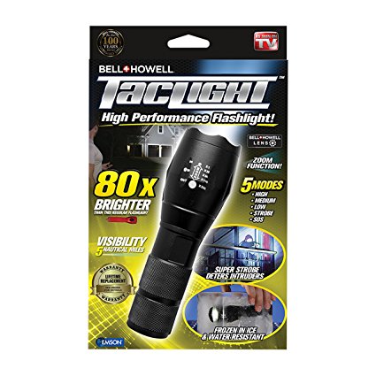 Bell   Howell 1308 Taclight High-Powered Tactical Flashlight with 5 Modes & Zoom Function (80x Brighter)