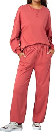 Dokotoo Womens 2 Piece Outfits Casual Long Sleeve Sweatsuits Sets Comfy Pullover Tracksuits and Sweatpants with Pockets