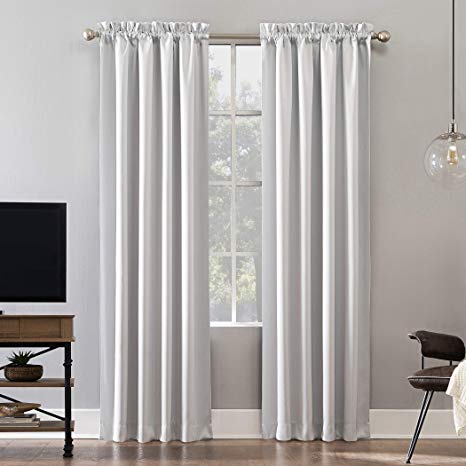 Sun Zero Oslo Theater Grade Extreme 100% Blackout Rod Pocket Curtain Panel, 52" x 84", Pearl