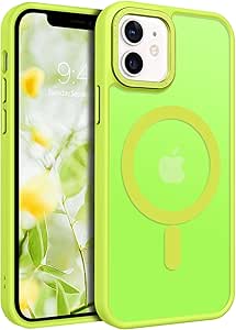 BENTOBEN for Magnetic iPhone 12 Mini Case, Phone Case iPhone 12 Mini [Compatible with Magsafe] Slim Fit Matte Design Shockproof Bumper Drop Protective Girls Women Boy iPhone 12Mini Cover, Bright Green