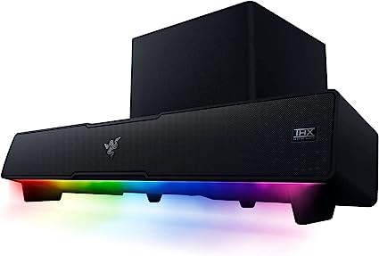 Razer Leviathan V2: Multi-Driver PC Gaming Soundbar with Subwoofer - THX Spatial Audio- Chroma RGB - Bluetooth 5.2 - for PC, Desktop/Laptop, Smartphones, Tablets & Nintendo Switch-RZ05-03920100-R3G1