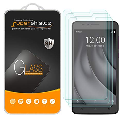 [3-Pack] Supershieldz for T-Mobile "REVVL Plus" Tempered Glass Screen Protector, Anti-Scratch, Bubble Free, Lifetime Replacement Warranty