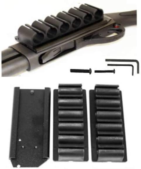 Ultimate Arms Gear QD Slide Side Saddle Plate with Pair of 6 Round 12 Gauge Shotshell Shot Shell No Gunsmithing Carrier Mount For The Remington 870 Shotgun