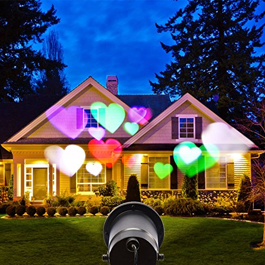 Hosyo Landscape Projectors Lights Romantic Hearts Spotlights Wall Motion Projecting Lamps Lights for Home Decoration (Multi-color)