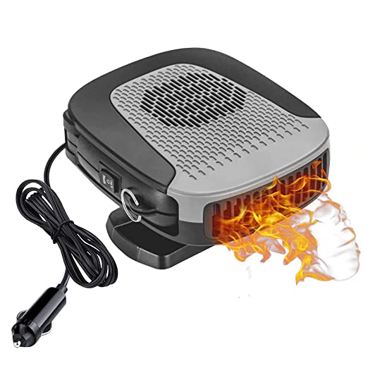 Car Heater 12V 150W with Heating and Cooling 2 in 1 Modes for Fast Heating Defrost Defogger and Automobile Windscreen Fan in Cigarette Lighter