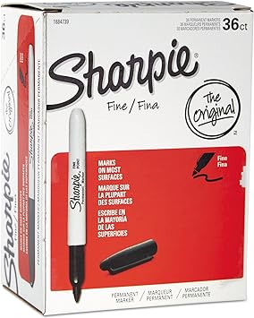 Sharpie 1884739 Fine Point Permanent Marker Black 36/Pack