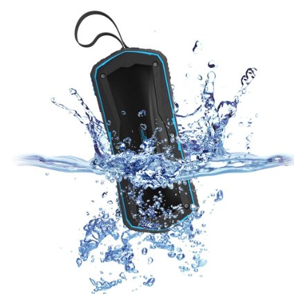 Rockpals Bluetooth Speaker IP65 Waterproof Stereo Dual-Driver 5W with 4000mAh Power Bank, 8 Hours playtime,Handsfree