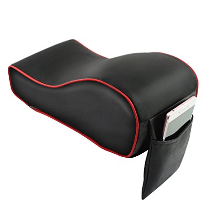 Memory Foam Car Armrest Cushions Armrest Center Consoles Head Neck Rest Pillow Pad for Car Motor Auto Vehicle (1pack) (husband pillow) (Black red)