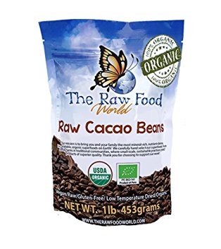 Raw Organic Cacao Beans, 16oz, The Raw Food World