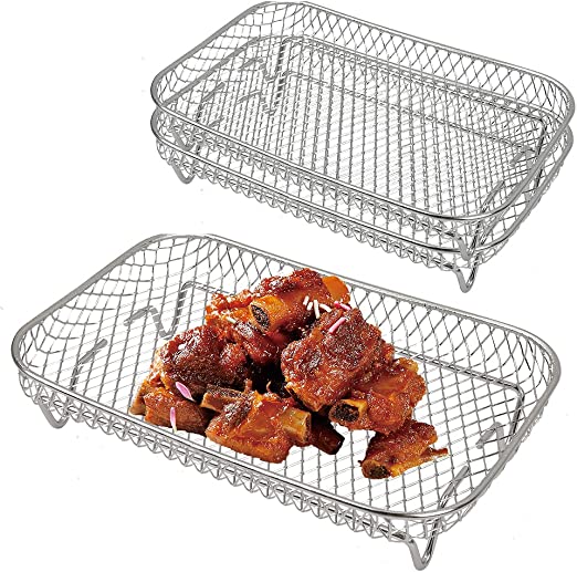 3 Tier Air Fryer Rack for Ninja Air Fryer, 304 Stainless Steel Multi-Layer Stackable Dehydrator Rack Air Fryer Accessorie for Ninja Air Fryer