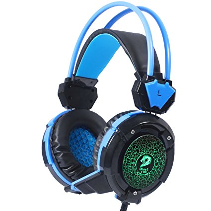 iHOVEN Gaming Headset Stereo Gaming Headphones Wired Lightweight Foldable USB Headsets PC Headphone Low Bass LED Light Cool Style Earphones with Microphone and Volume Control