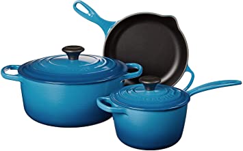 Le Creuset MS1605-59 Signature Enameled Cast Iron Cookware Set, 5-Piece, Marseille