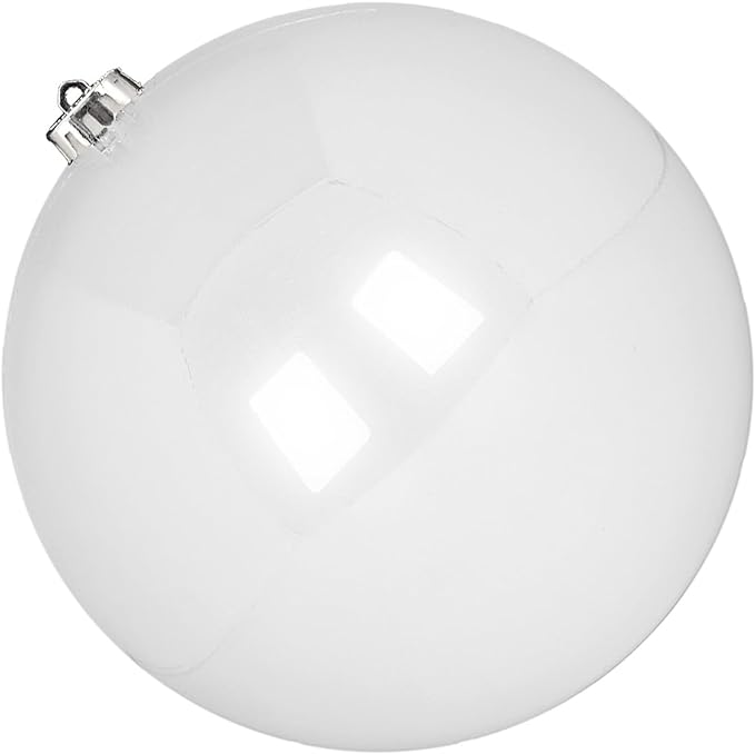 Extra Large Size Outdoor Christmas Ornaments, Oversized Huge Big Shatterproof Xmas Christmas Plastic Balls for Outside Lawn Yard Tree Hanging Decorations (8"/200mm, White, 1 Pack)