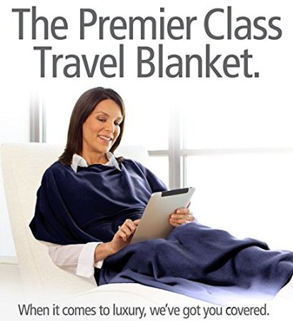 Travelrest 4-in1 Premier Class Travel Blanket with Pocket - Cover Shoulders - Soft and Luxurious (#1 BEST SELLER) Stuff Sack Included