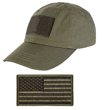 Tactical Military OD Olive Drab Green Sport Team Hat Cap   USA Flag Patch