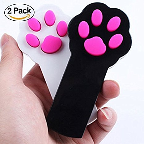 Cat Catch the Interactive LED Light Pointer Paw Style Cat Toys Red Pot Exercise Chaser Toy Pet Scratching Training Tool (Pack of 2)