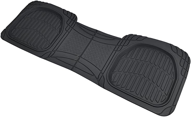 Motor Trend PRO920 Premium FlexTough Deep Dish Complementary Rubber Rear Floor Mats Liners, All Weather Protection, Designed for Trucks Cars Sedan SUV