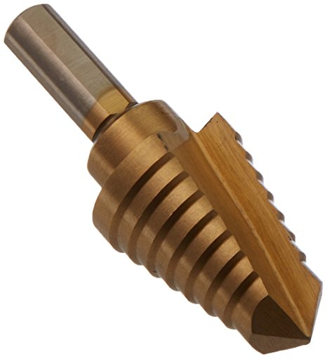 Neiko 10187A Titanium Nitride Coated Step Drill Bit 9/16", High Speed Steel with 13 Steps