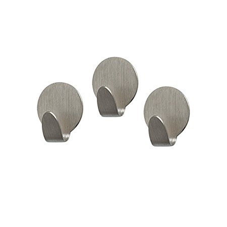 Spectrum Diversified 74571-24 Magnetic Medium Round Hooks, Set of 3, Brushed Nickel