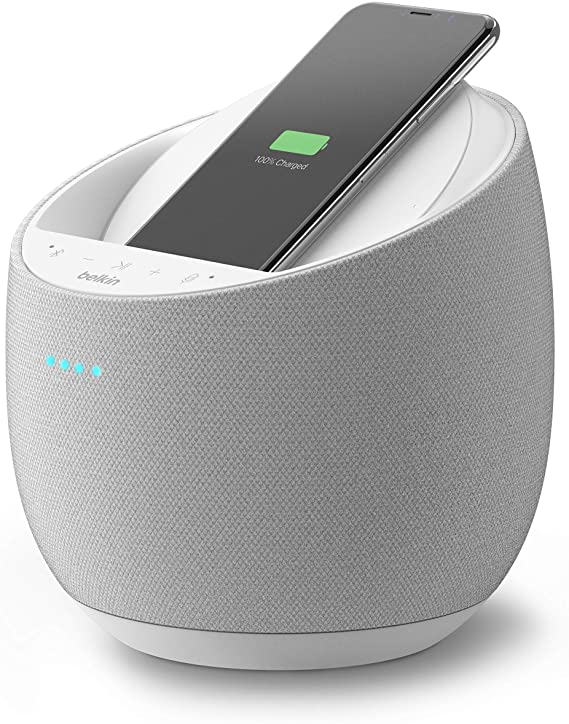 Belkin SoundForm Elite Hi-Fi Smart Speaker   Wireless Charger (Alexa Voice-Controlled Bluetooth Speaker) Sound Technology by Devialet (White)