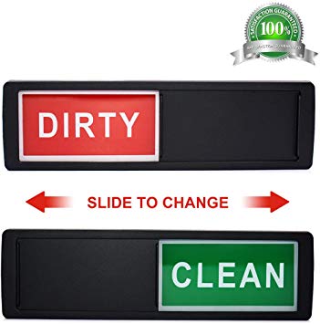 Dishwasher Magnet Clean Dirty Sign Shutter Only Changes When You Push It Non-Scratching Strong Magnet or 3M Adhesive Options Indicator Tells Whether Dishes Are Clean or Dirty (Black)