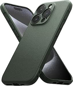 Ringke Onyx Case Kompatibel mit iPhone 15 Pro Max Hülle, Verbesserte Griffigkeit TPU Stoßfänger Handyhülle für iPhone 15 Pro Max 6,7"- Dark Green