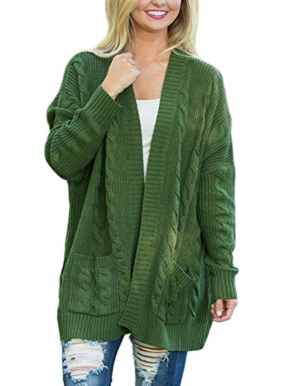 Dokotoo Womens Fashion Open Front Long Sleeve Cardigans Sweater Pocket