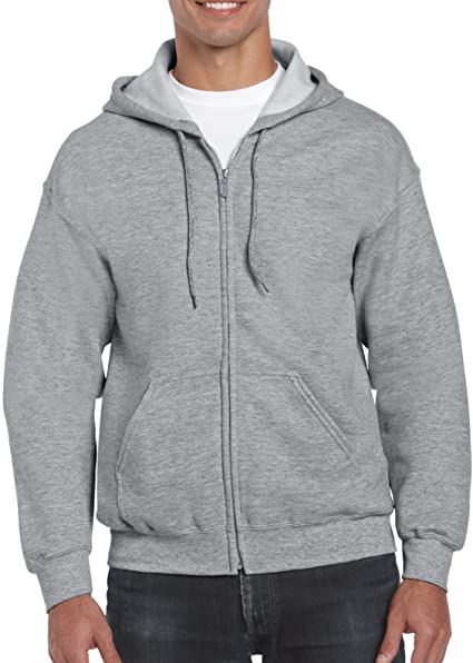 Gildan Mens Full Zip Hooded Sweatshirt Hooded Sweatshirt