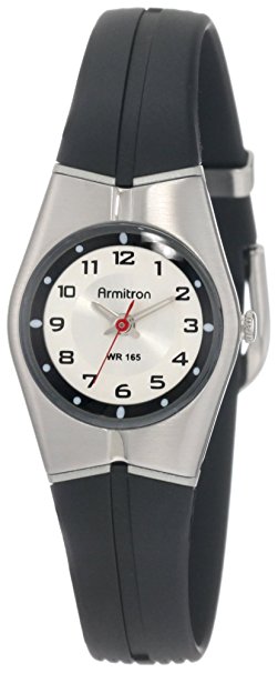 Armitron Sport Unisex 25-6355SIL Black and Silver-Tone Easy to Read Watch