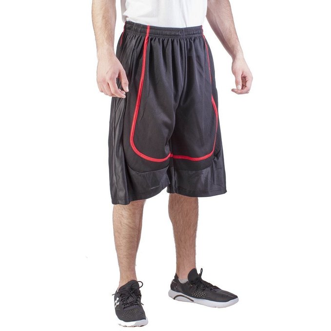 Mens Mesh Long Athletic Running Basketball Active Shorts with side pockets
