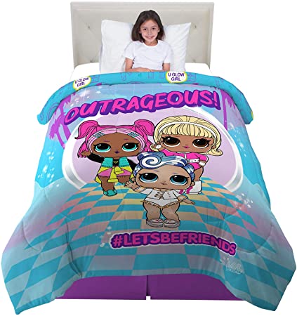 Franco Kids Bedding Super Soft Microfiber Reversible Comforter, Twin/Full Size 72” x 86”, Lol Surprise