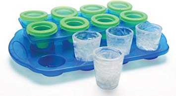 Ice Shots - Set of 12 Ice Mold Shot Glasses With Serving Tray - Just Freeze Pour and Serve Up Your Ice Cold Shots