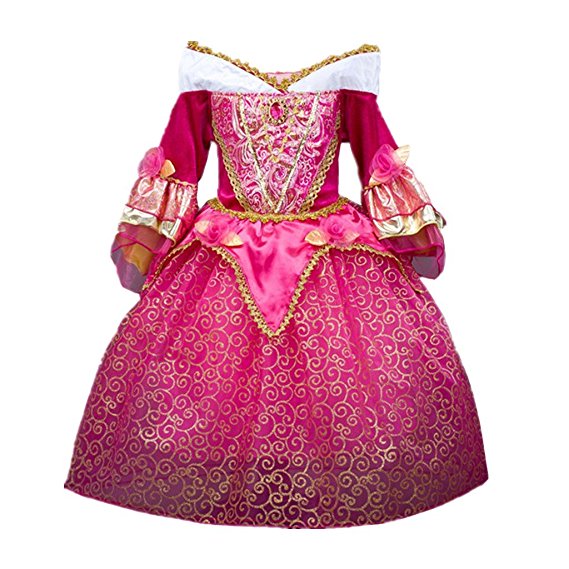 DreamHigh Sleeping Beauty Princess Aurora Girls Costume Dress 3-10 Years