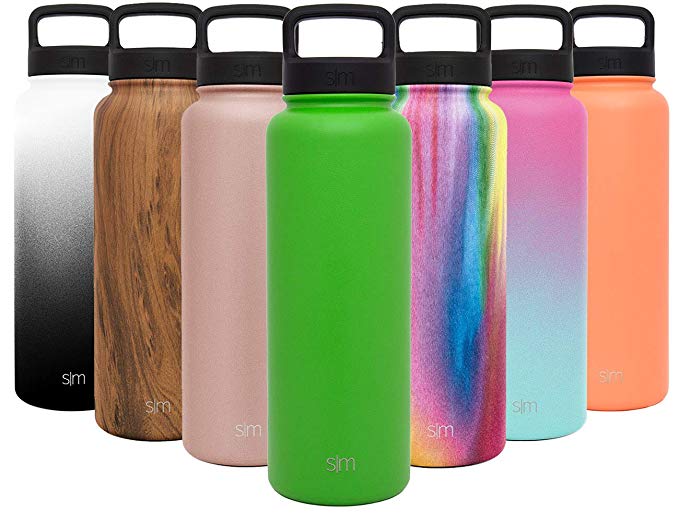 Simple Modern 40oz, 64oz, 84oz Summit Water Bottle   Extra Lid - Wide Mouth Vacuum Insulated 18/8 Stainless Steel Powder Coated