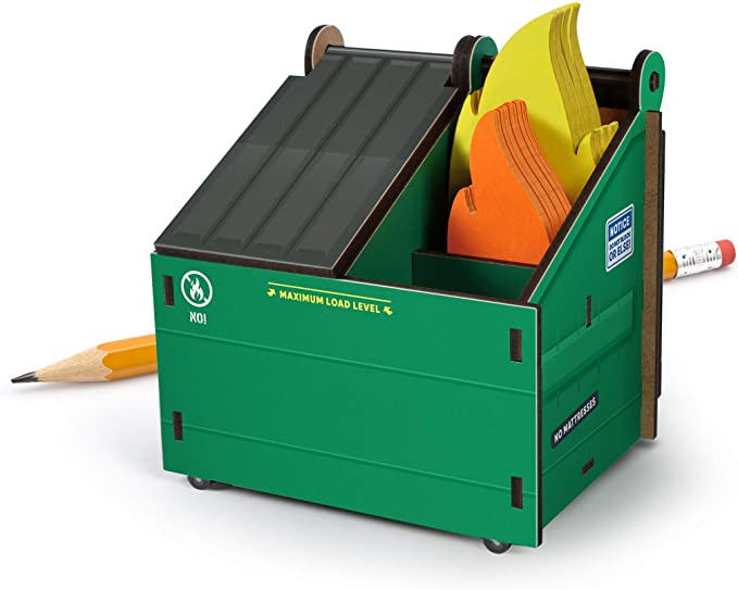 Genuine Fred Desk Dumpster Pencil Holder with Note Cards, Assorted (5280917)