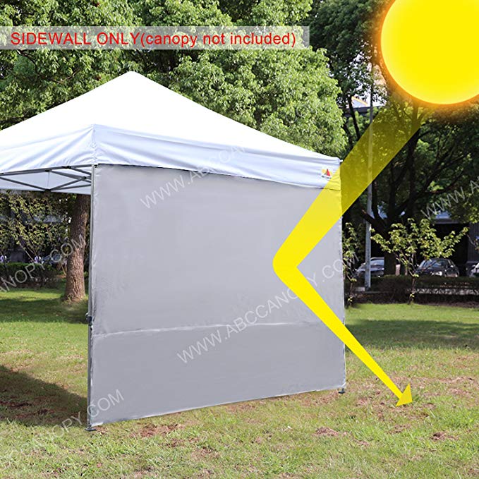 ABCCANOPY 15 colors 10' Sun Wall for 10'x 10' straight leg pop up canopy Tent, 10' Sidewall kit (1 Panel) with Truss Straps (silver coated gray)