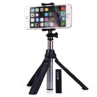 Selfie Stick i-KawachiTM Handheld and Tripod 2-1 Self-portrait Monopod Extendable Selfie Stick with built-in Bluetooth Remote Shutter
