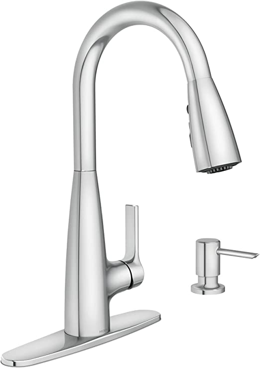 Moen 87627 Haelyn Single-Handle Pull-Down Sprayer Kitchen Faucet with Reflex and Power Clean, Chrome