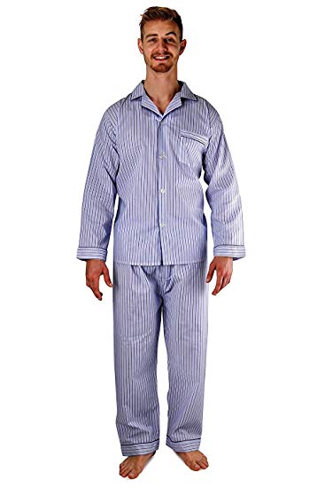 Men's Woven Sleepwear Long Sleeve Pajama Set Cotton Blend - Regular & Big Sizes