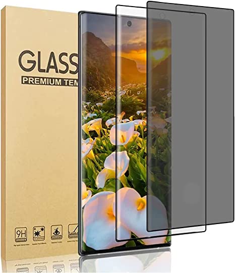 [2 Pack] Galaxy S22 Ultra 5G Screen Protector [HD   Privacy Tempered Glass Film][ UltraSonic Fingerprint] [9H Hardness] [No-Bubble][Full Coverage] for Samsung Galaxy S22 Ultra（6.8"）