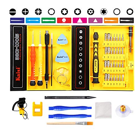 Kaisi 46-Piece Precision Screwdriver Set with Magnetic Driver Kit, Electronics Repair Tool Kit Professional with Strong Case for Repair Cell Phone, iPhone, Tablets, Laptops, PC, MacBook and More