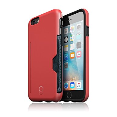 Patchworks ITG Level Pro Case for iPhone 6S Plus 6 Plus – Military Grade Protection Case with a Card Pocket, Extra Protection for ITG Tempered Glass Screen Protector – Red