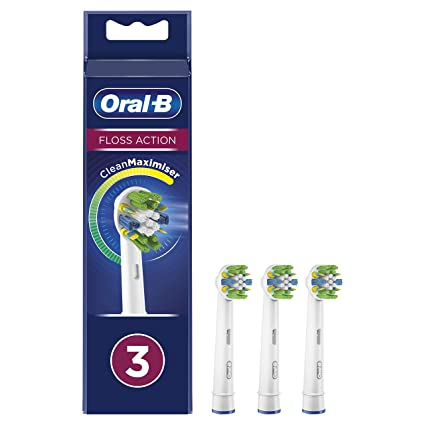 Oral-B FlossAction Electric Toothbrush Heads with CleanMaximiser Technology - Pack of 3