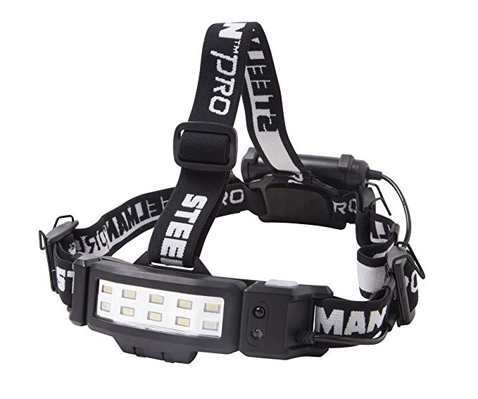 STEELMAN PRO 79417 Slim Profile LED Headlamp with Red LED Mode, Rear Flasher and 3 AA Batteries