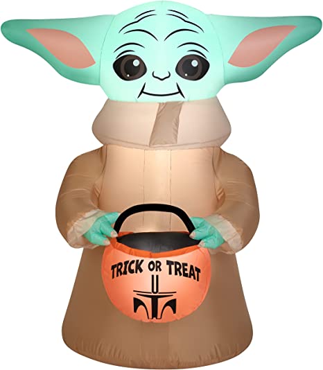 Star Wars The Mandalorian Halloween Air Blown Inflatable (The Child with Treat Bucket)