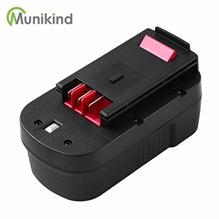 Munikind HPB18 3.0Ah Ni-Mh Replace for Black and Decker 18V Battery HPB18-OPE 244760-00 A1718 FS18FL FSB18 Firestorm Cordless Power Tools 2 Packs